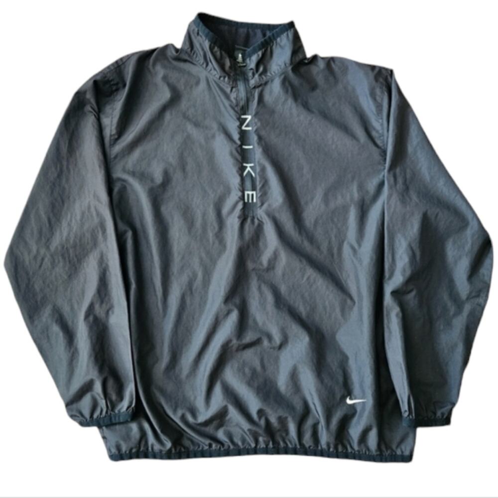 Vintage Nike Windbreaker Pullover 1/4 Zip Jacket 1990s Men’s M Black Vtg 90s